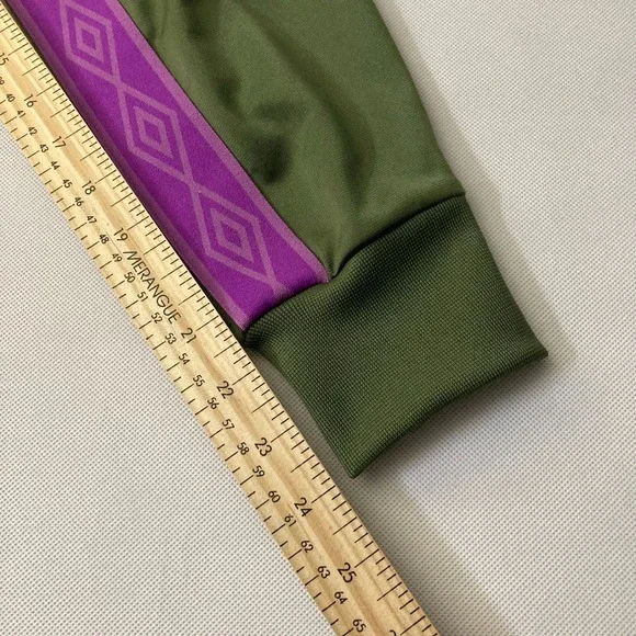 Umbro Retro Olive Green & Purple Diamond Tape Track Jacket - Picture 8 of 9